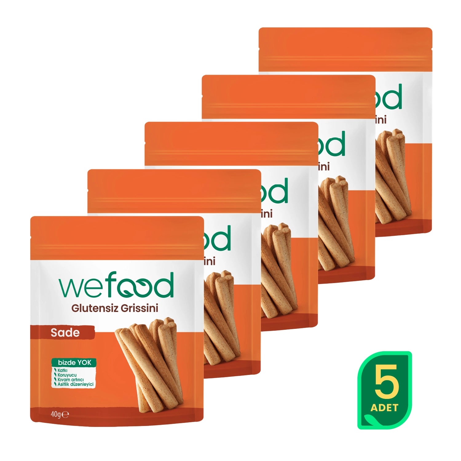 Wefood Glutensiz Grissini Sade 40 g 5'li